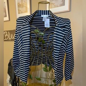 Agaci Large spandex/polyester striped blazer Navy blue